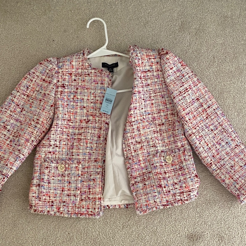 Ann Taylor Vibrant Tweed Jacket
